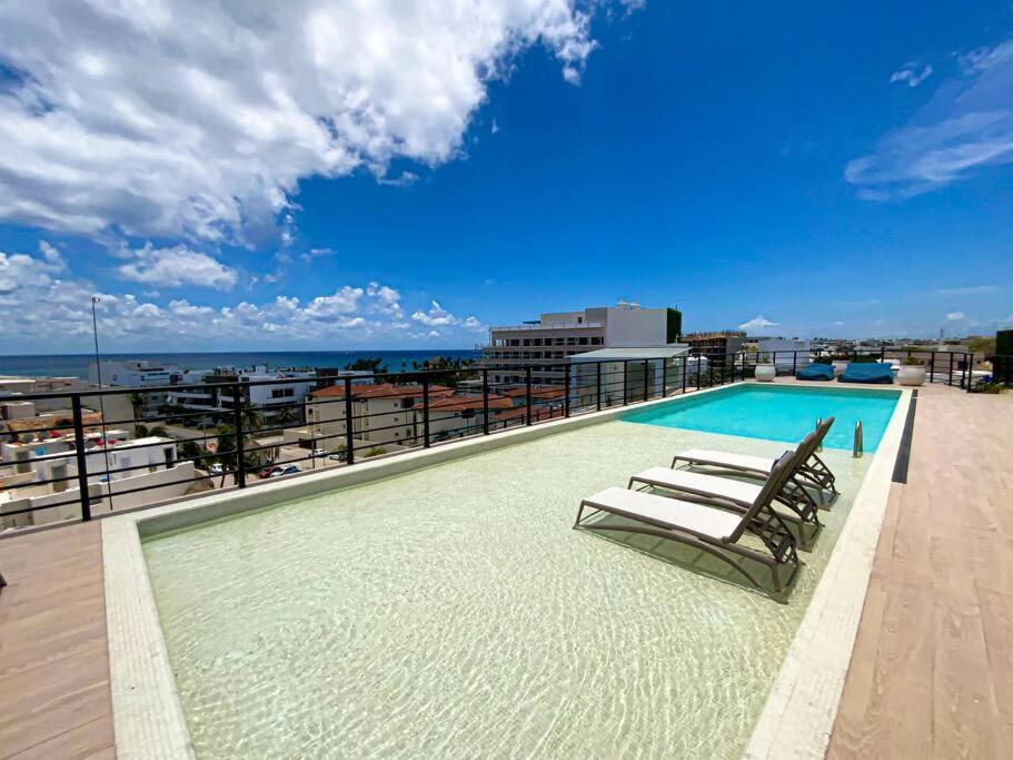 Ferienwohnung Beautiful + Luxury + Ocean View + Pool Playa del Carmen Exterior foto