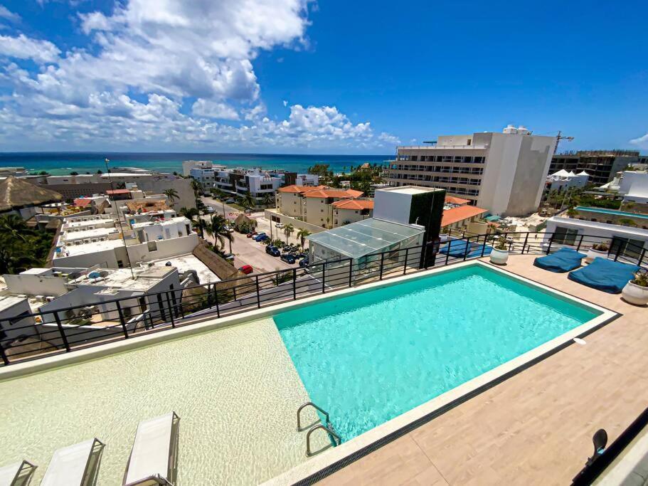 Ferienwohnung Beautiful + Luxury + Ocean View + Pool Playa del Carmen Exterior foto
