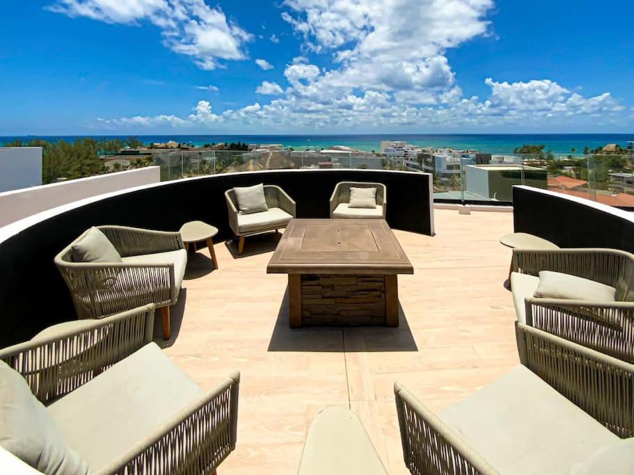 Ferienwohnung Beautiful + Luxury + Ocean View + Pool Playa del Carmen Exterior foto