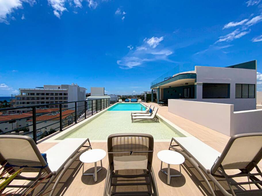 Ferienwohnung Beautiful + Luxury + Ocean View + Pool Playa del Carmen Exterior foto