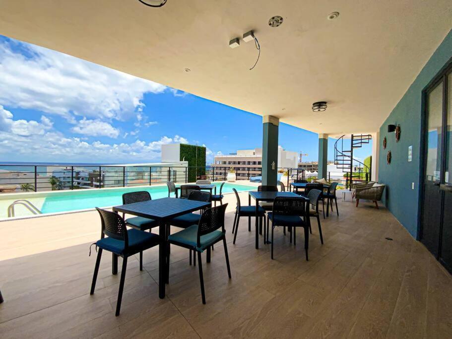 Ferienwohnung Beautiful + Luxury + Ocean View + Pool Playa del Carmen Exterior foto